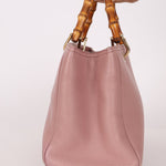 Gucci Dust Pink Leather Bamboo Shopper Tote - FashioNica