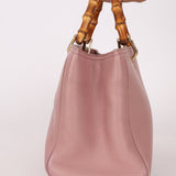 Gucci Dust Pink Leather Bamboo Shopper Tote - FashioNica