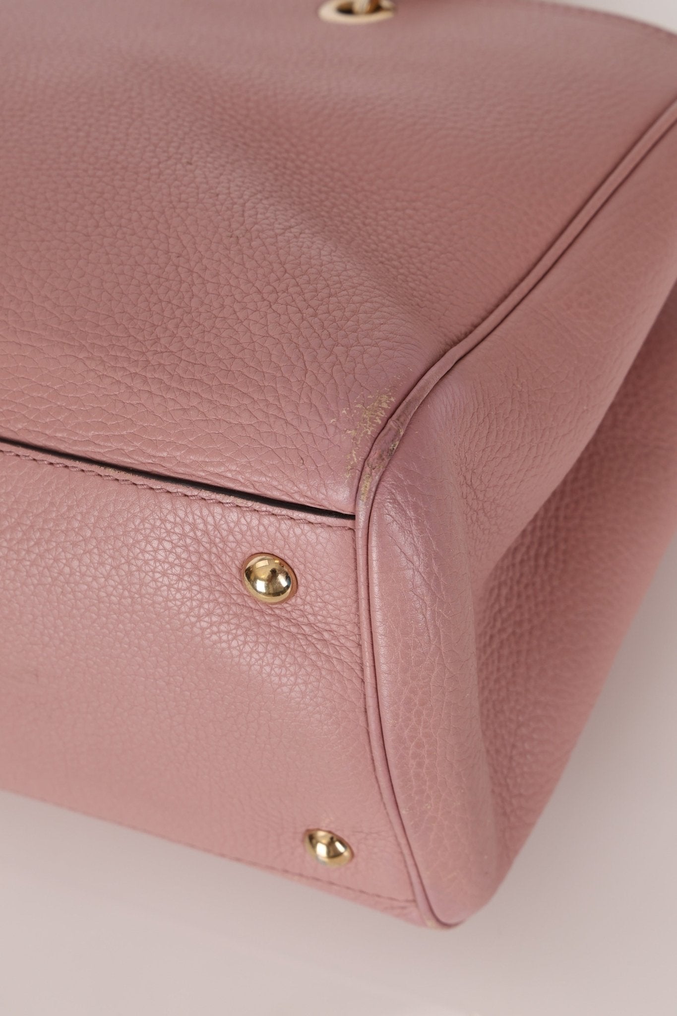 Gucci Dust Pink Leather Bamboo Shopper Tote - FashioNica