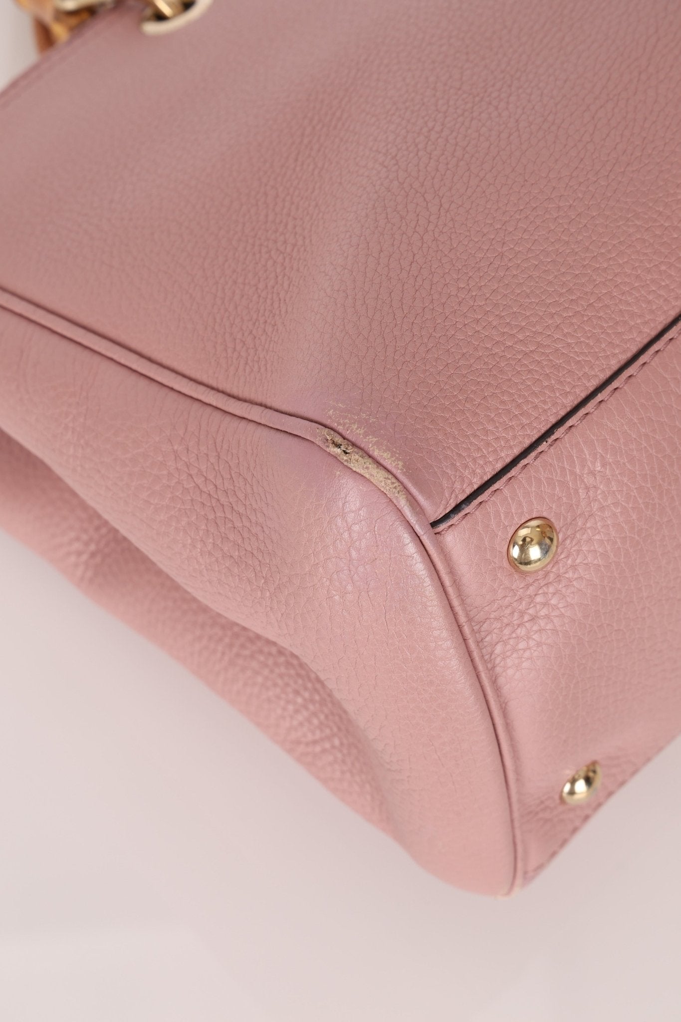 Gucci Dust Pink Leather Bamboo Shopper Tote - FashioNica