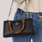 Gucci East West Bamboo Leather Diana - FashioNica