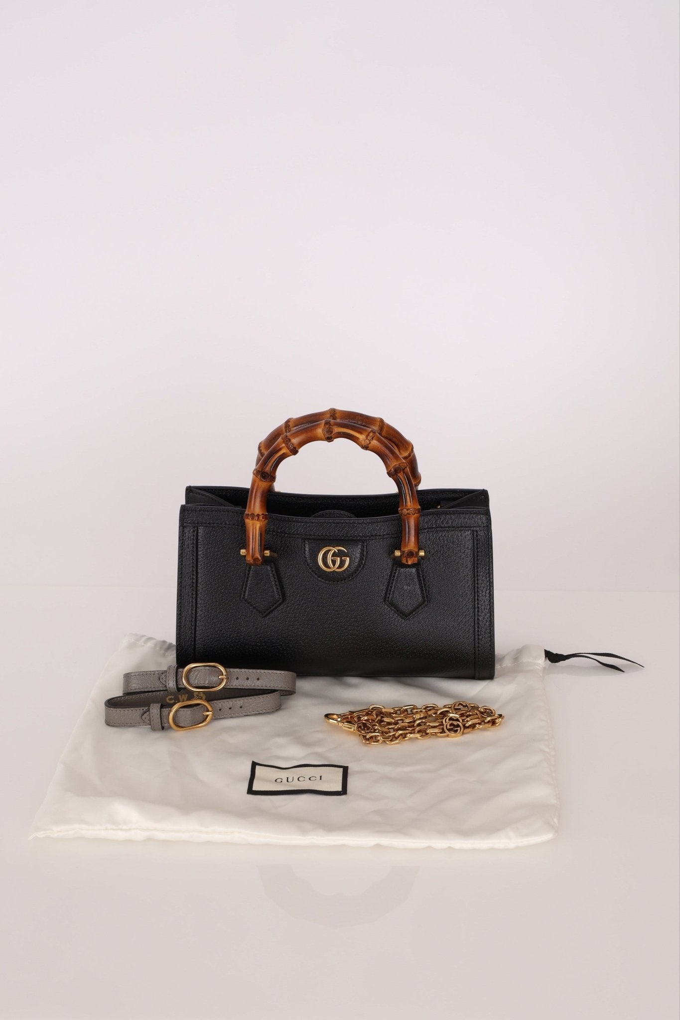 Gucci East West Bamboo Leather Diana - FashioNica