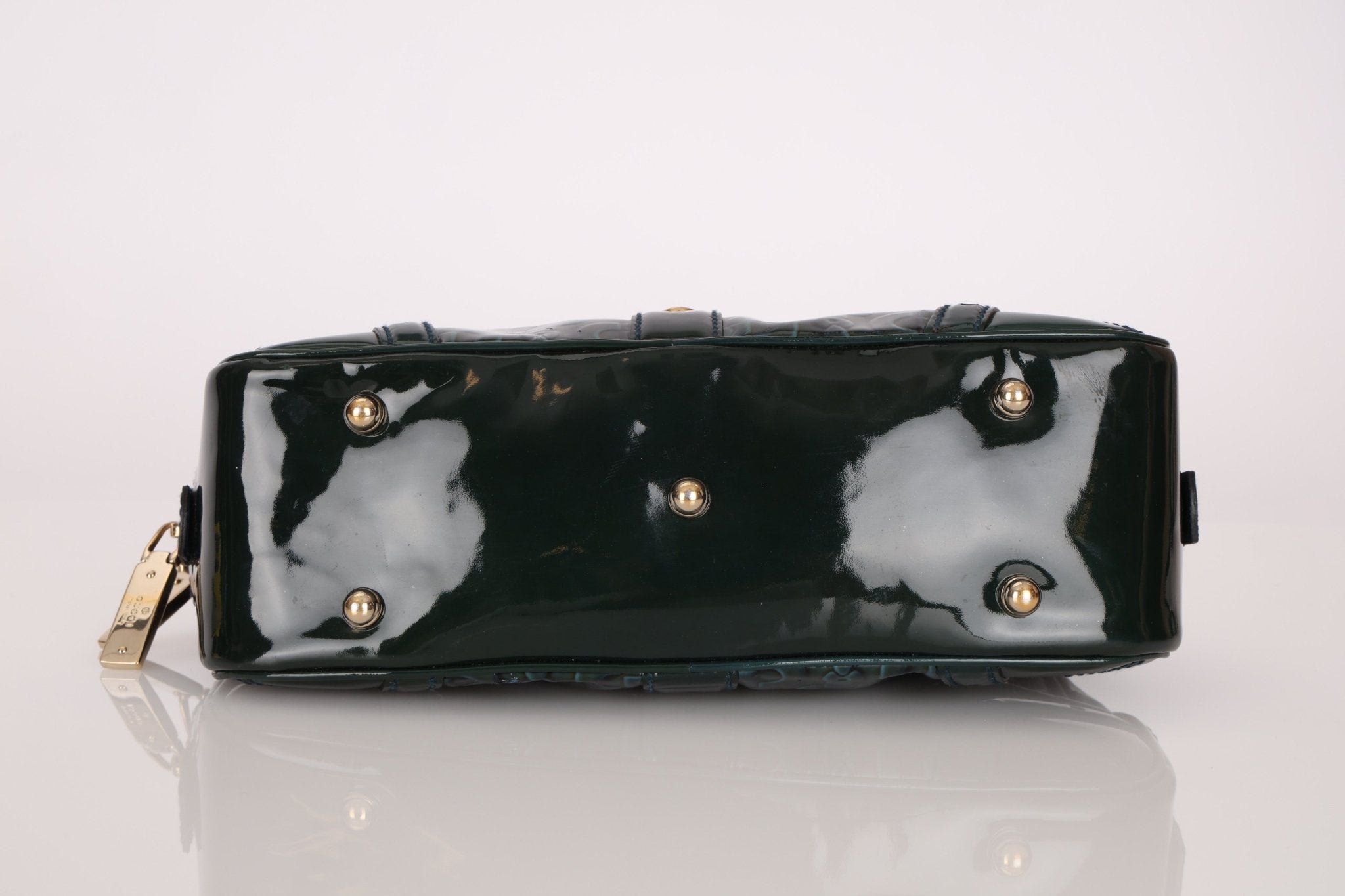 Gucci Emerald Patent Horsebit Glam Boston Bag - FashioNica