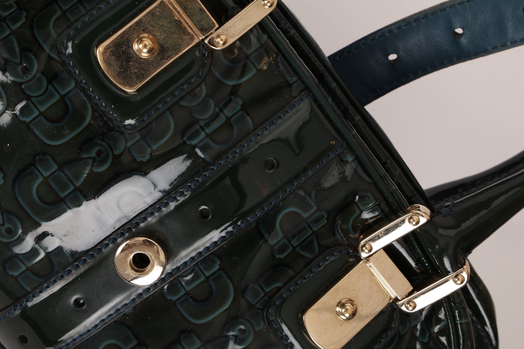 Gucci Emerald Patent Horsebit Glam Boston Bag - FashioNica