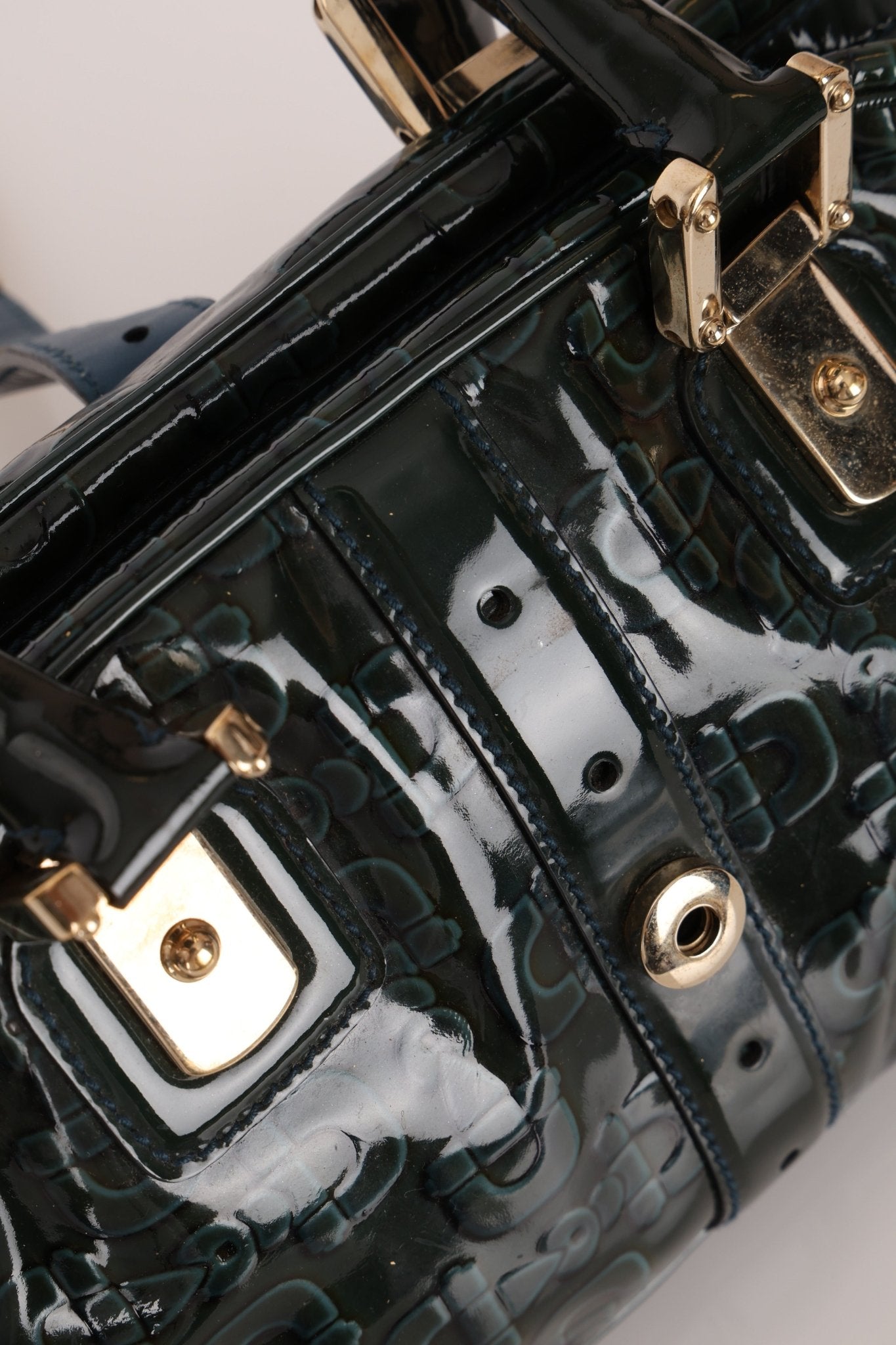 Gucci Emerald Patent Horsebit Glam Boston Bag - FashioNica