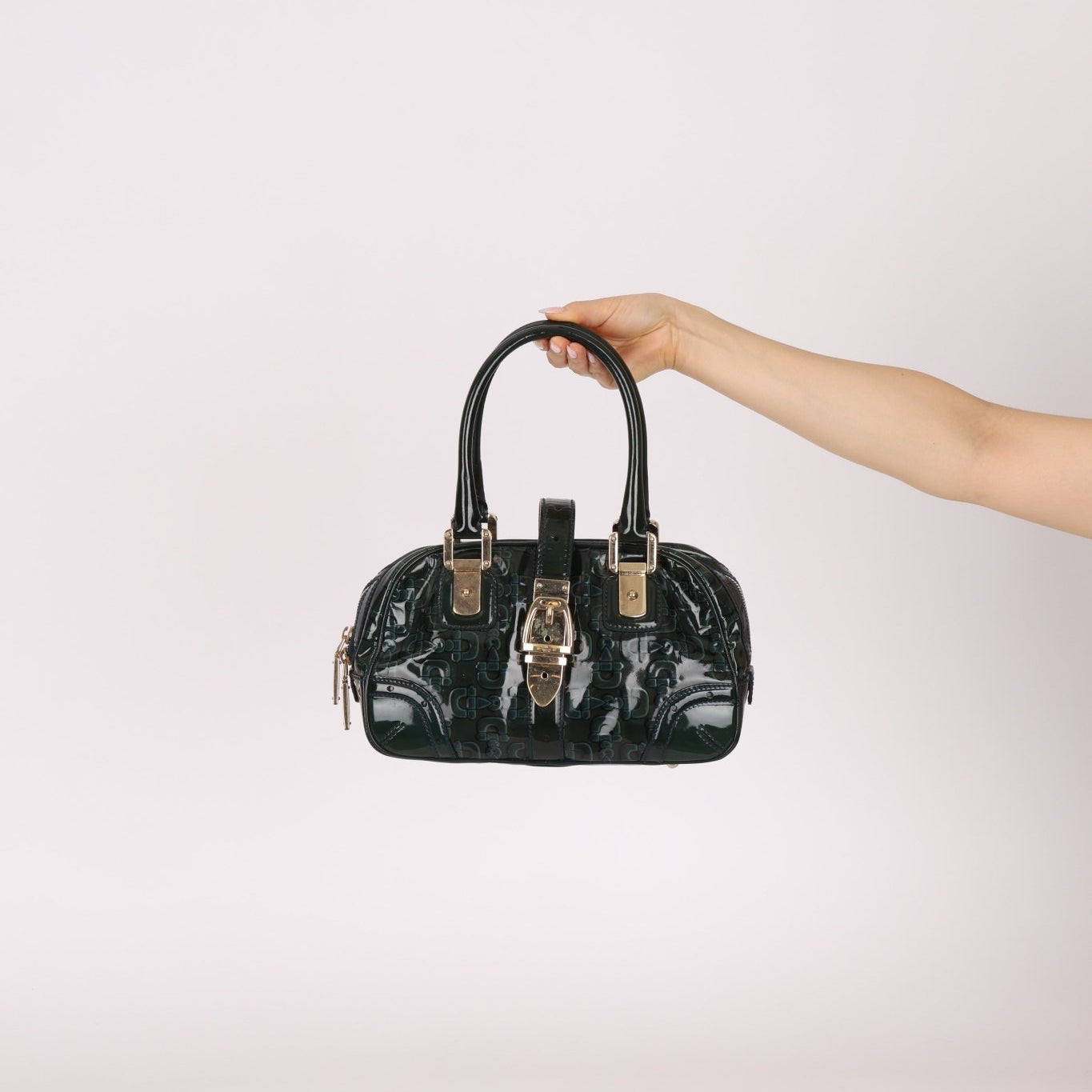 Gucci Emerald Patent Horsebit Glam Boston Bag - FashioNica