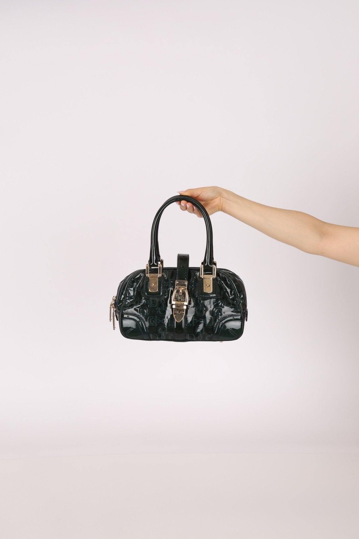 Gucci Emerald Patent Horsebit Glam Boston Bag - FashioNica
