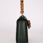 Gucci Forest Green Bamboo Turnlock Mini Top Handle - FashioNica