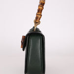Gucci Forest Green Bamboo Turnlock Mini Top Handle - FashioNica
