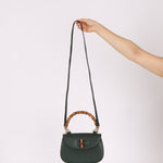 Gucci Forest Green Bamboo Turnlock Mini Top Handle - FashioNica