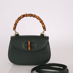 Gucci Forest Green Bamboo Turnlock Mini Top Handle - FashioNica
