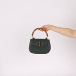 Gucci Forest Green Bamboo Turnlock Mini Top Handle - FashioNica