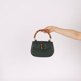 Gucci Forest Green Bamboo Turnlock Mini Top Handle - FashioNica