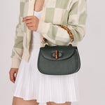 Gucci Forest Green Bamboo Turnlock Mini Top Handle - FashioNica