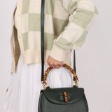 Gucci Forest Green Bamboo Turnlock Mini Top Handle - FashioNica