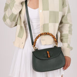 Gucci Forest Green Bamboo Turnlock Mini Top Handle - FashioNica