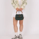 Gucci Forest Green Bamboo Turnlock Mini Top Handle - FashioNica