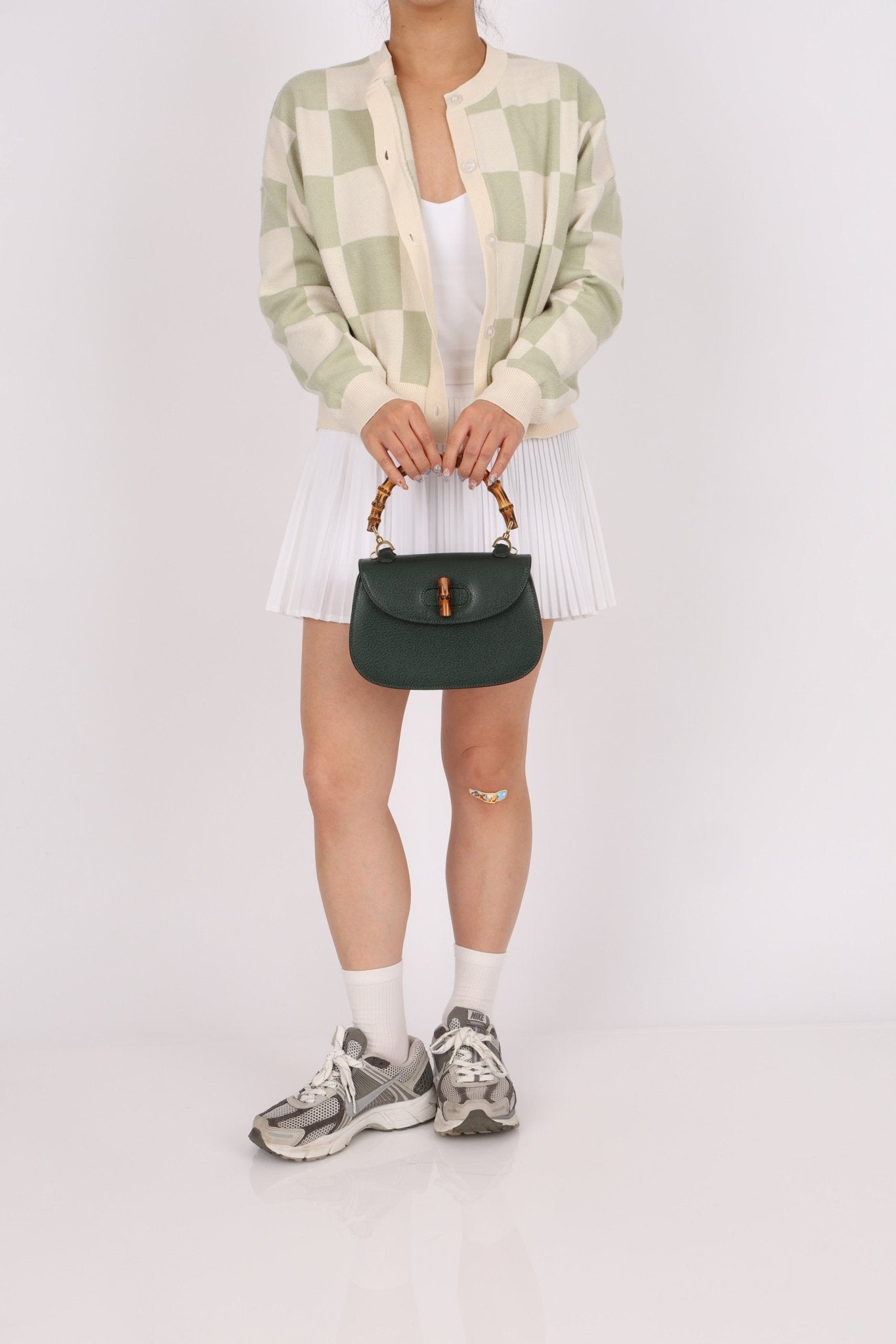 Gucci Forest Green Bamboo Turnlock Mini Top Handle - FashioNica