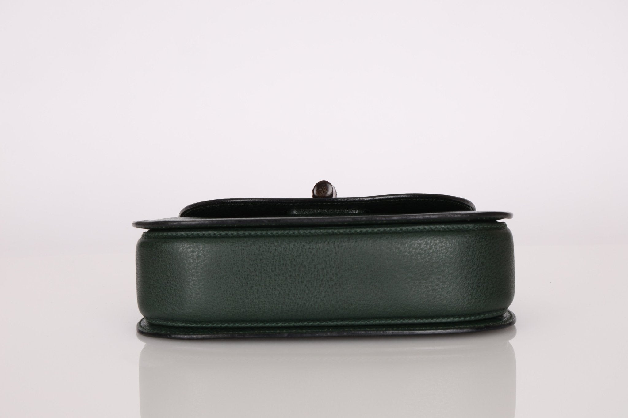 Gucci Forest Green Bamboo Turnlock Mini Top Handle - FashioNica
