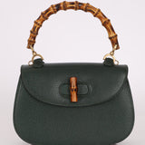 Gucci Forest Green Bamboo Turnlock Mini Top Handle - FashioNica