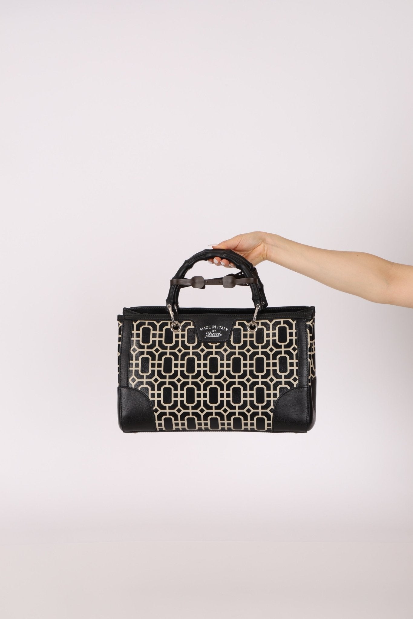 Gucci Geometric Bamboo Top Handle Bag - FashioNica