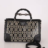 Gucci Geometric Bamboo Top Handle Bag - FashioNica