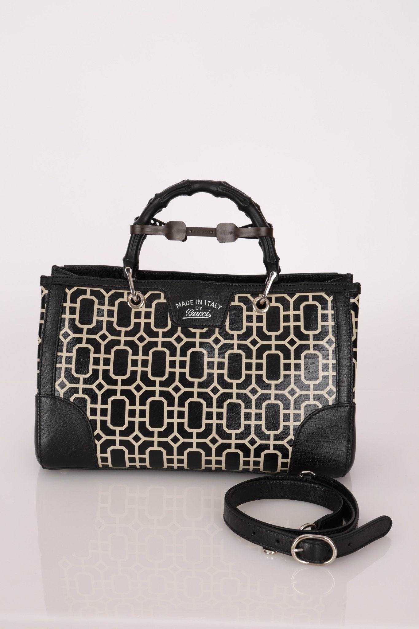 Gucci Geometric Bamboo Top Handle Bag - FashioNica
