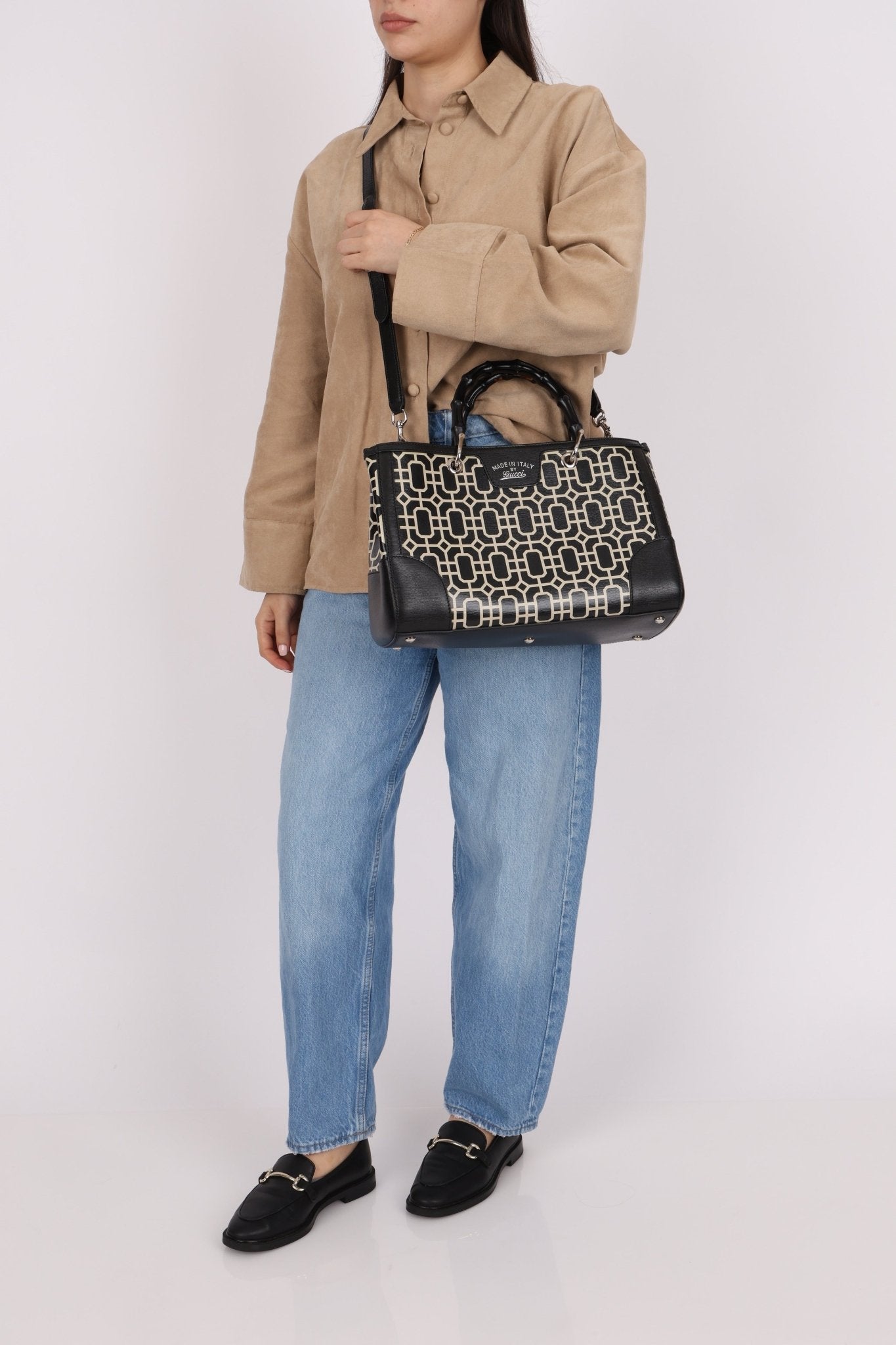 Gucci Geometric Bamboo Tote Bag - FashioNica