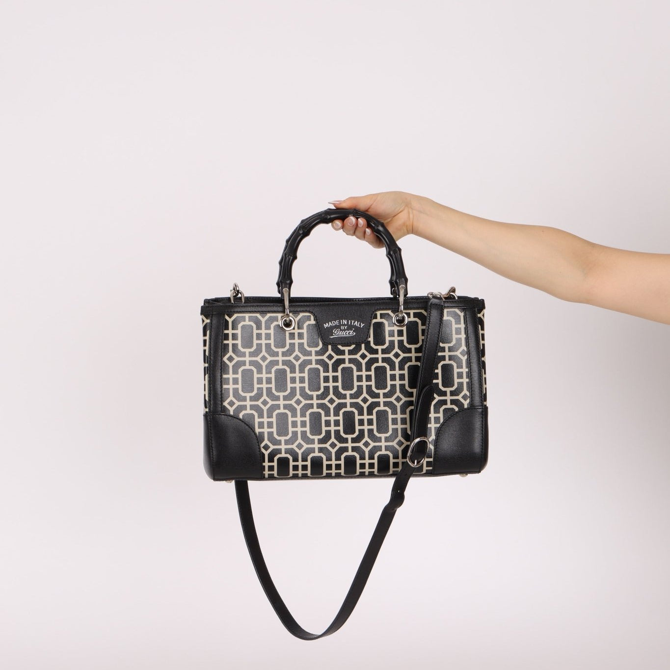 Gucci Geometric Bamboo Tote Bag - FashioNica