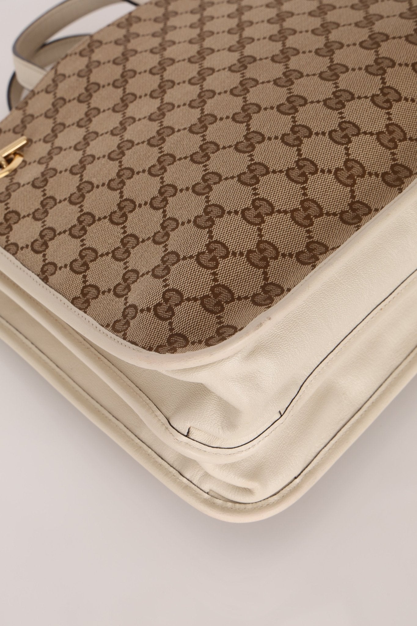 Gucci GG Canvas & Calfskin Medium Horsebit 1955 Chain Tote - FashioNica