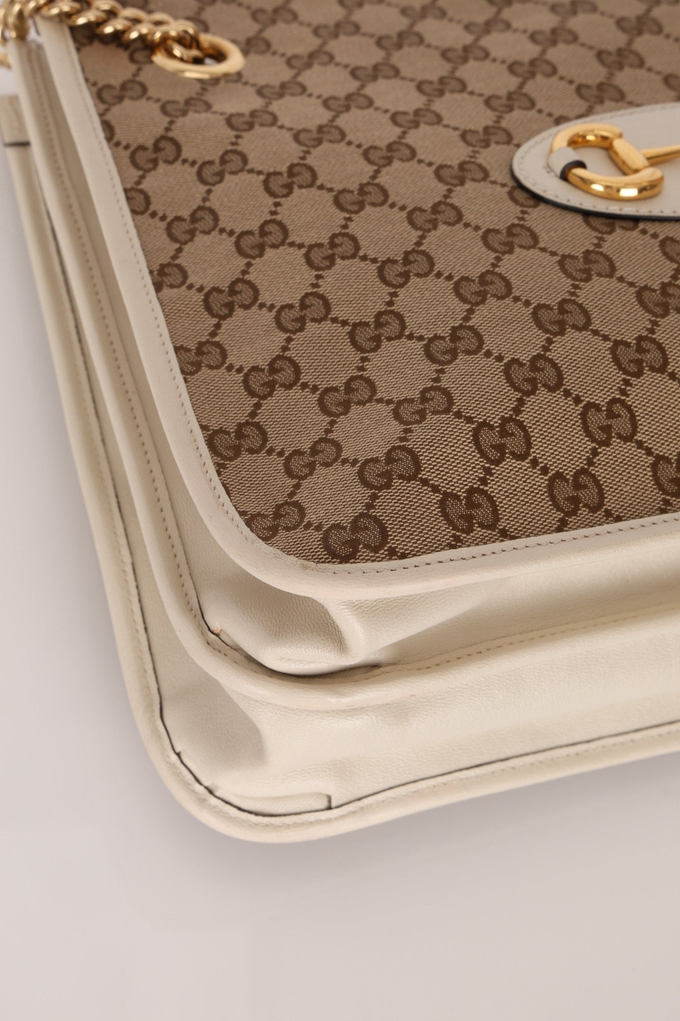 Gucci GG Canvas & Calfskin Medium Horsebit 1955 Chain Tote - FashioNica