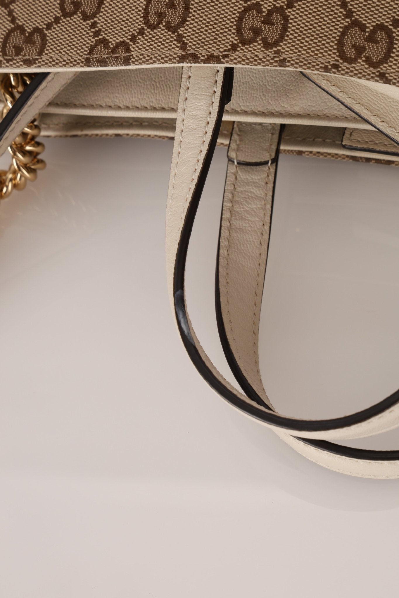 Gucci GG Canvas & Calfskin Medium Horsebit 1955 Chain Tote - FashioNica