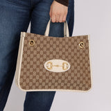 Gucci GG Canvas & Calfskin Medium Horsebit 1955 Chain Tote - FashioNica