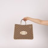 Gucci GG Canvas & Calfskin Medium Horsebit 1955 Chain Tote - FashioNica