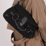 Gucci GG Canvas Horsebit Shoulder Bag - FashioNica