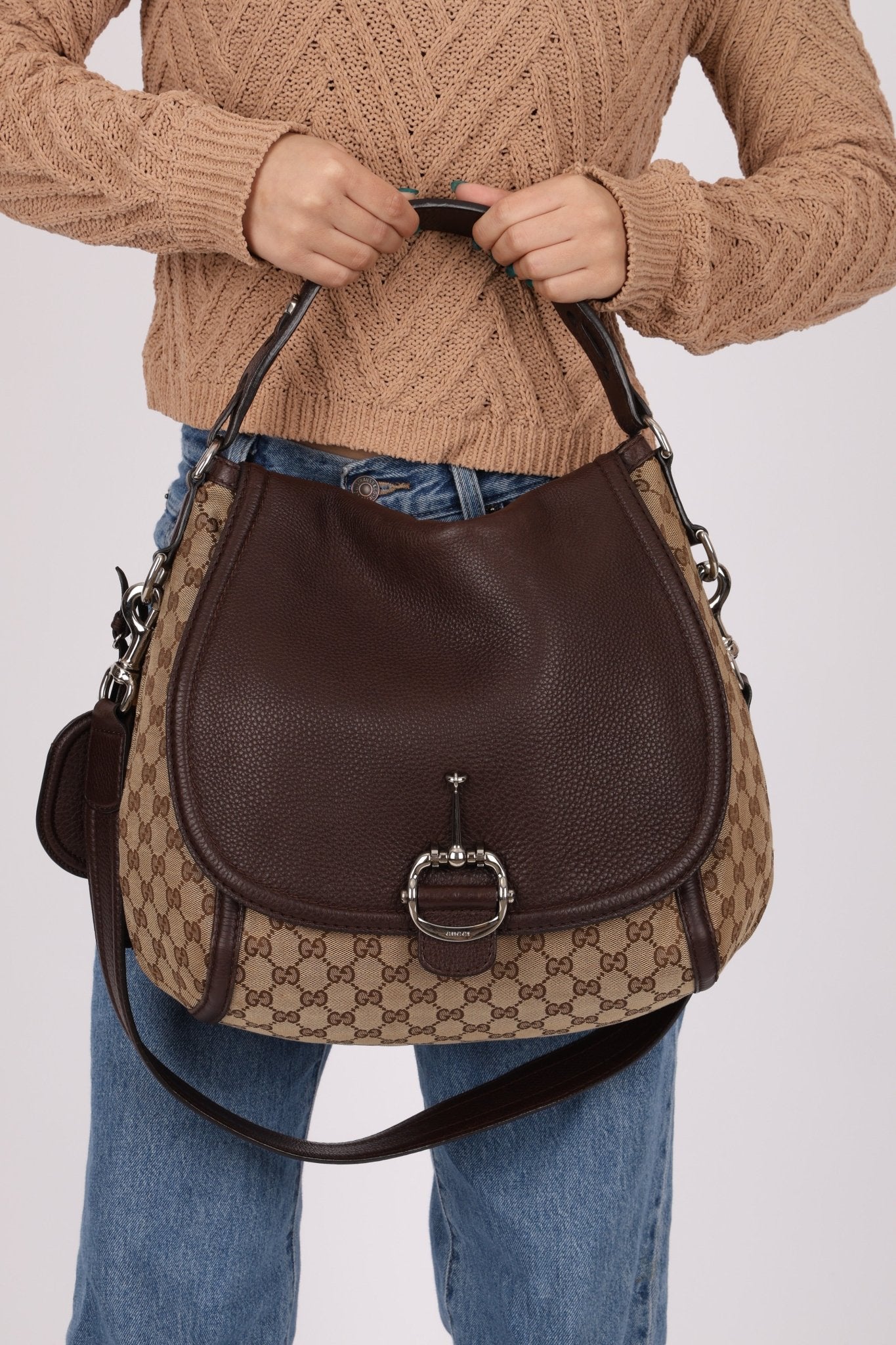 Gucci GG Canvas Techno Horsebit Crossbody Bag - FashioNica