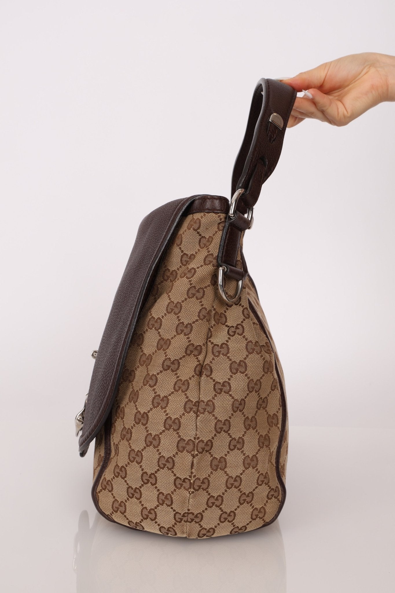 Gucci GG Canvas Techno Horsebit Crossbody Bag - FashioNica