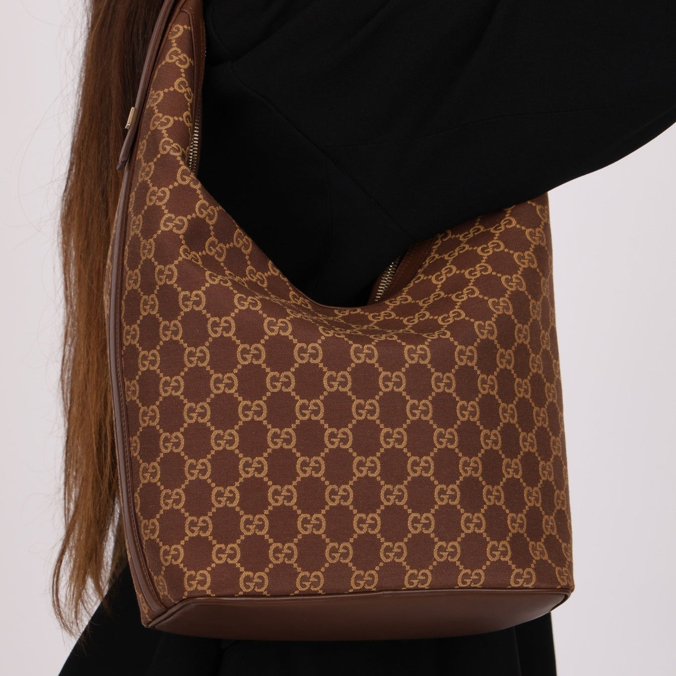 Gucci GG Canvas Zip Hobo - FashioNica