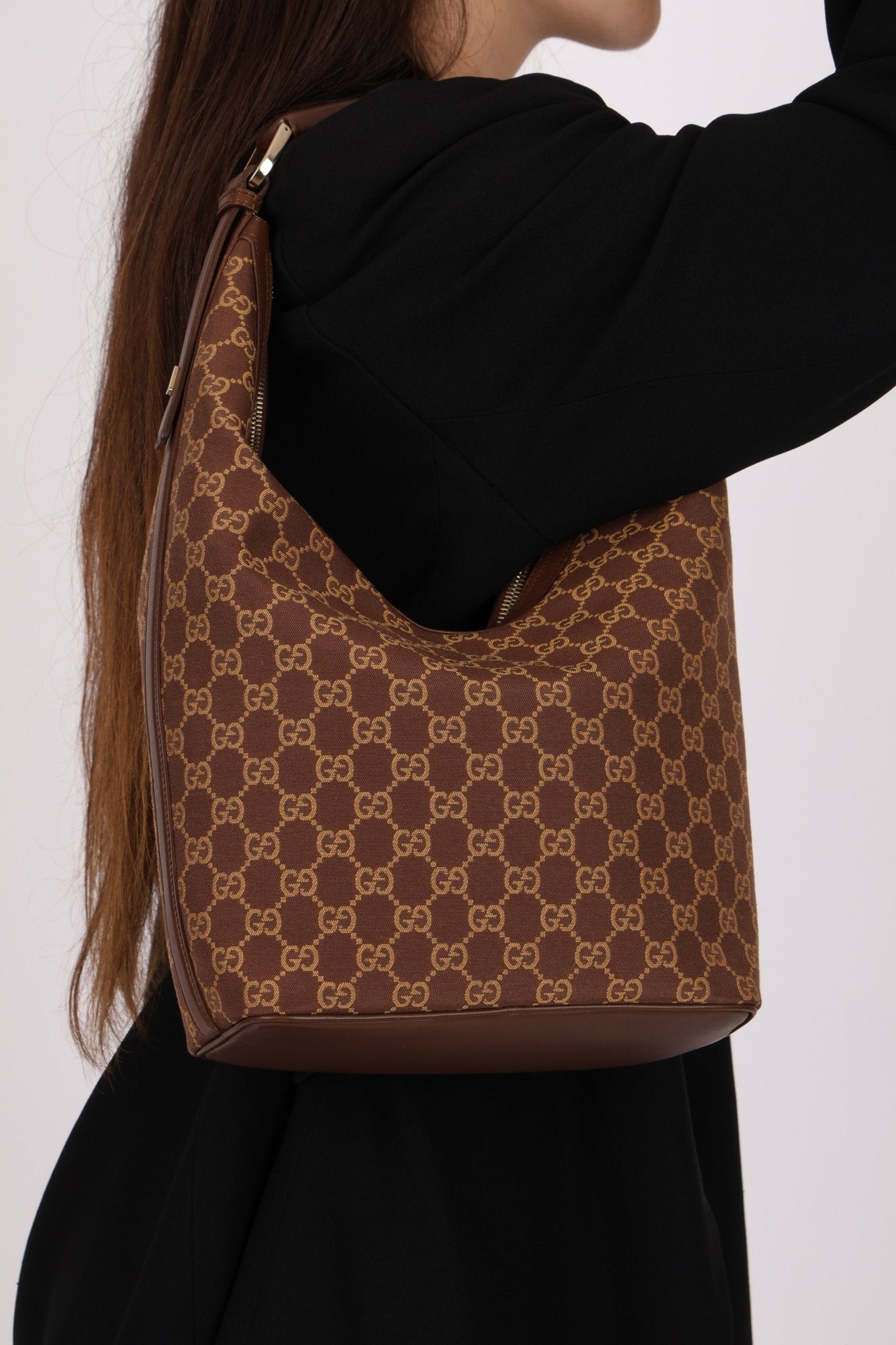 Gucci GG Canvas Zip Hobo - FashioNica