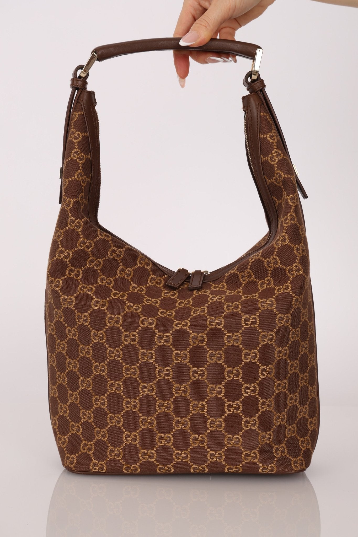 Gucci GG Canvas Zip Hobo - FashioNica