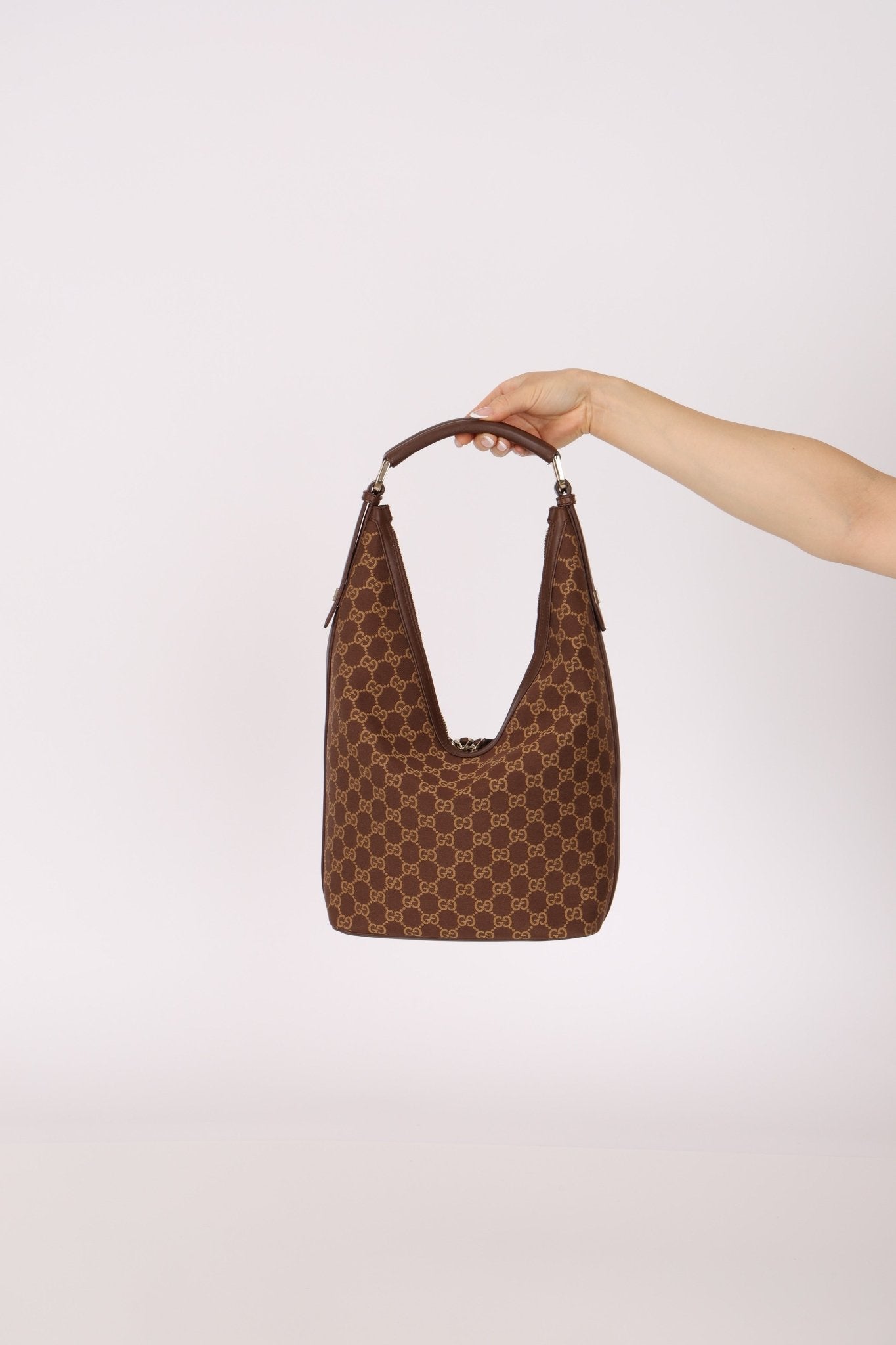 Gucci GG Canvas Zip Hobo - FashioNica