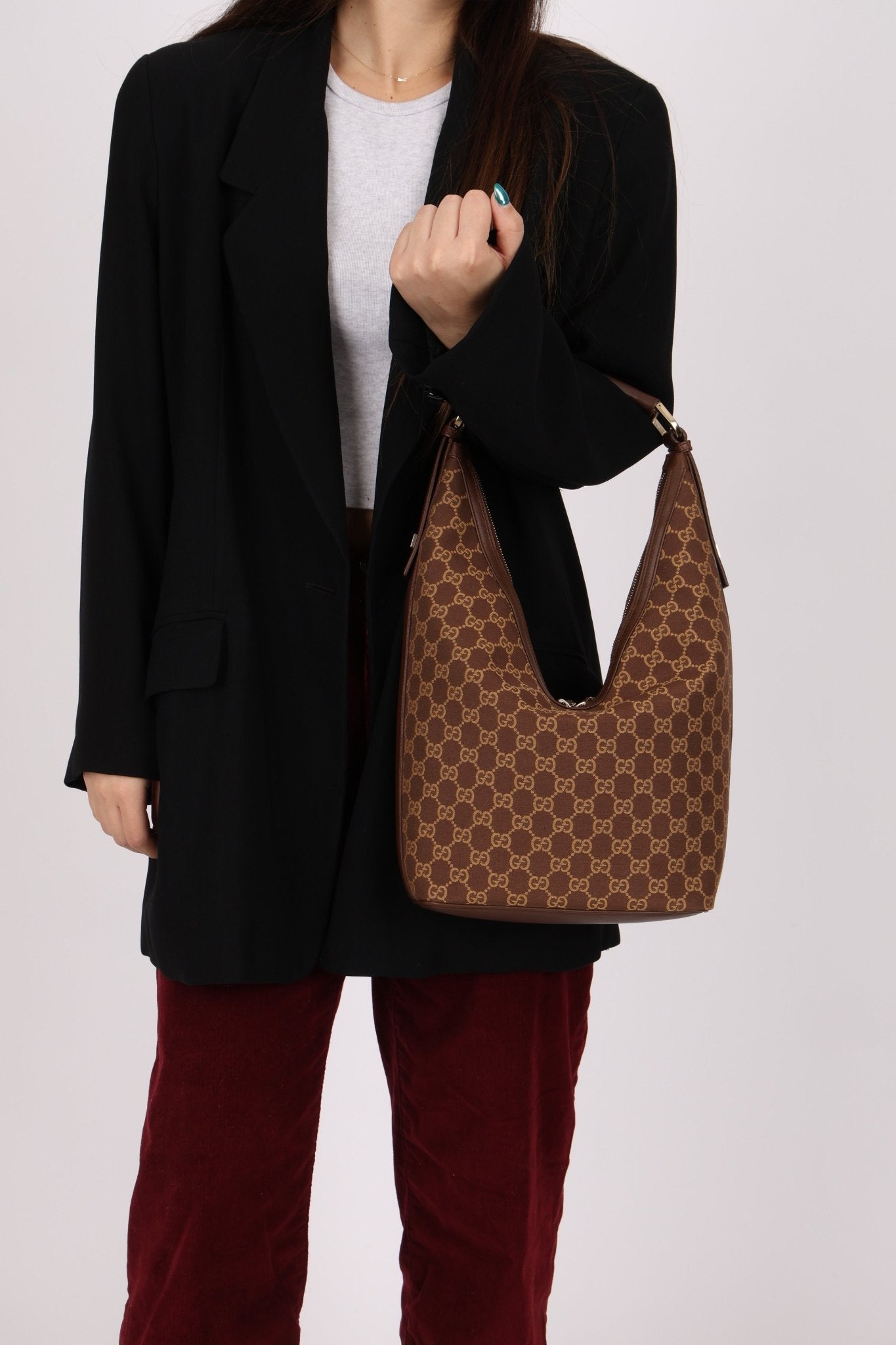 Gucci GG Canvas Zip Hobo - FashioNica