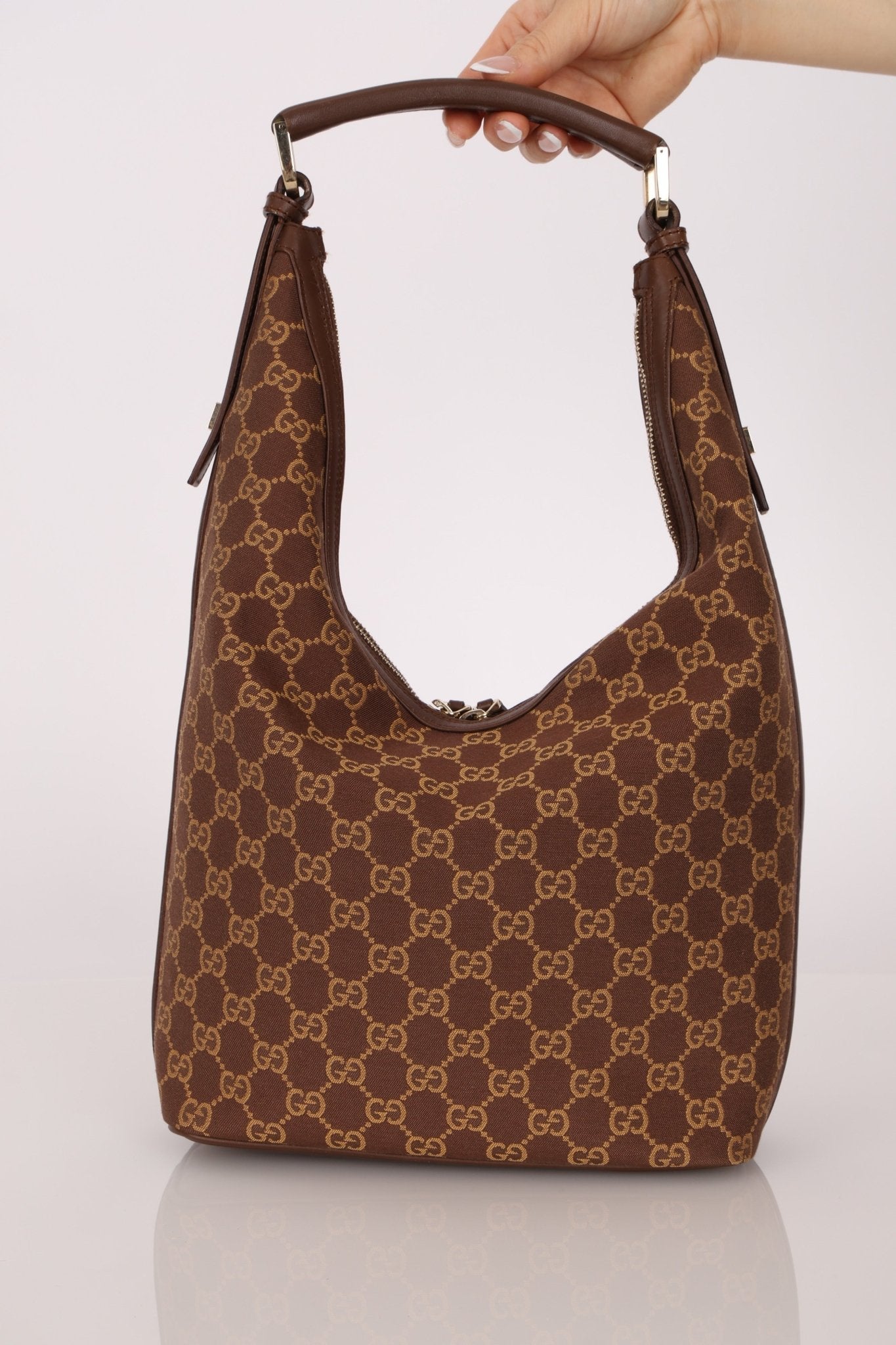Gucci GG Canvas Zip Hobo - FashioNica