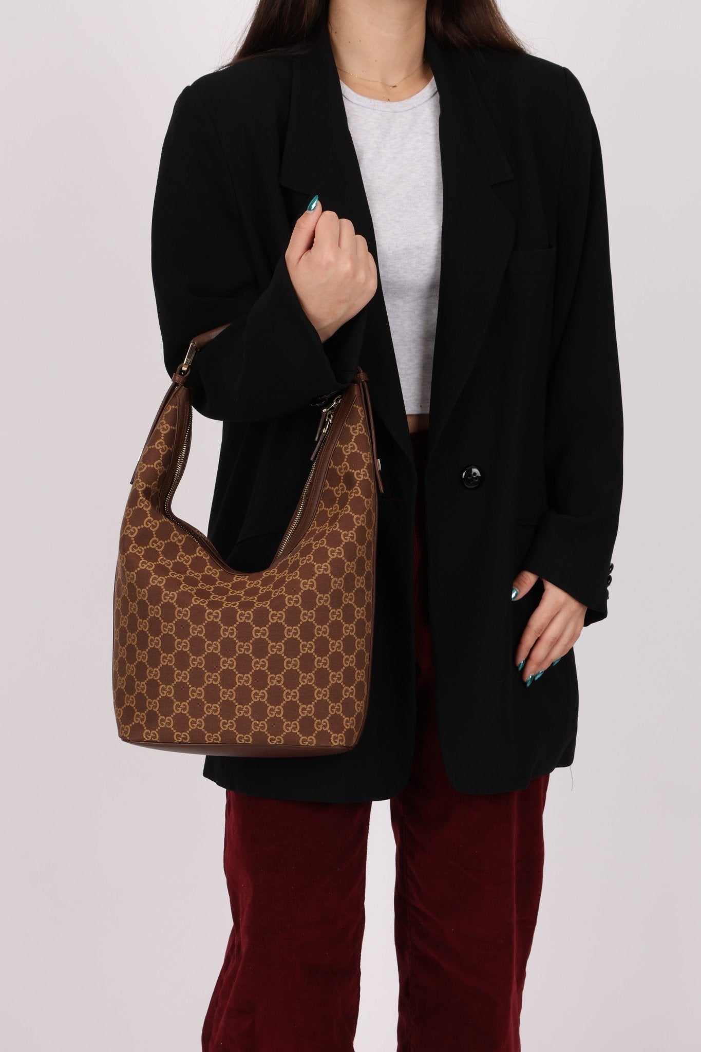 Gucci GG Canvas Zip Hobo - FashioNica