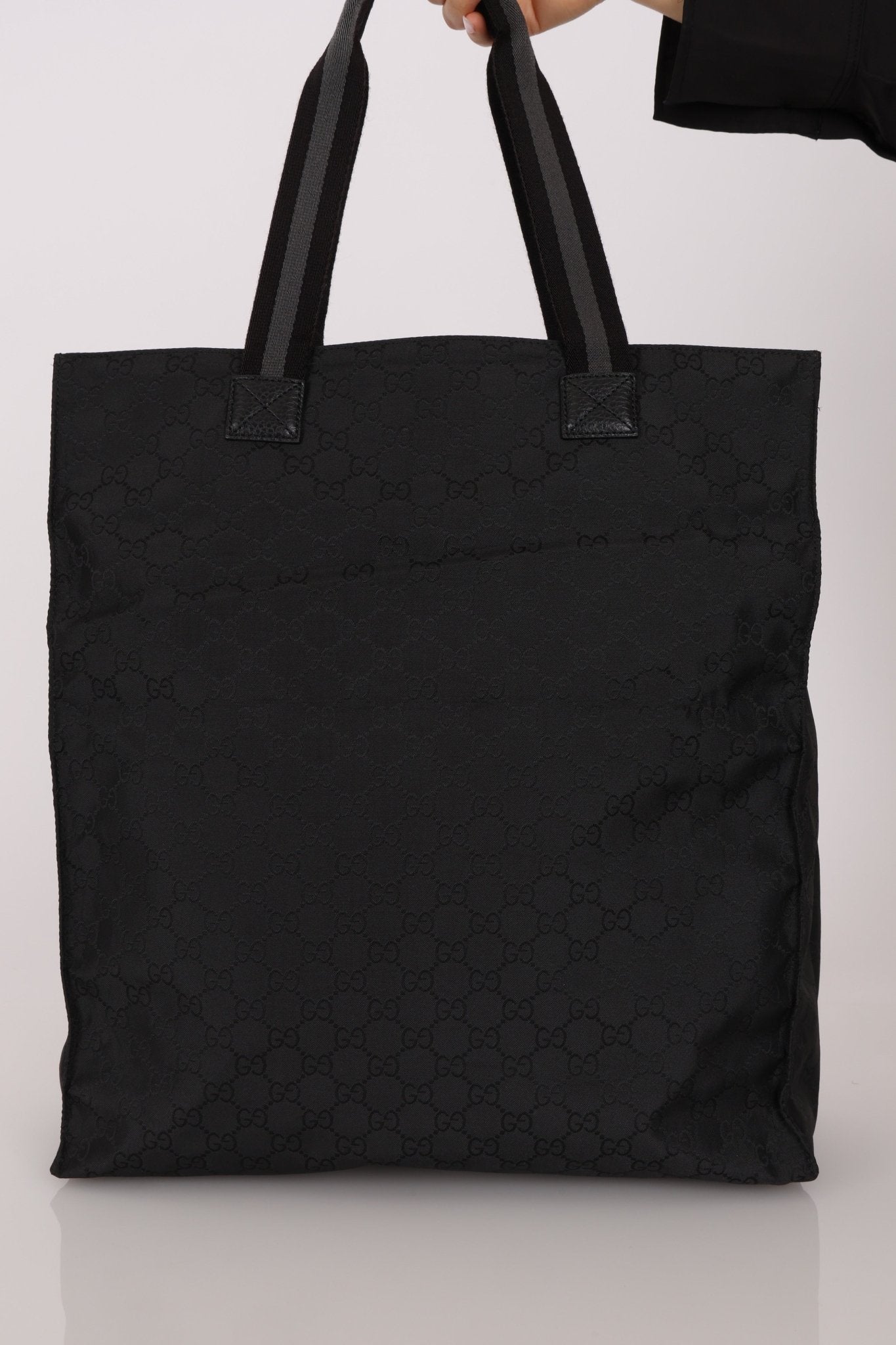 Gucci GG Nylon Shadow Web Shopping Tote - FashioNica