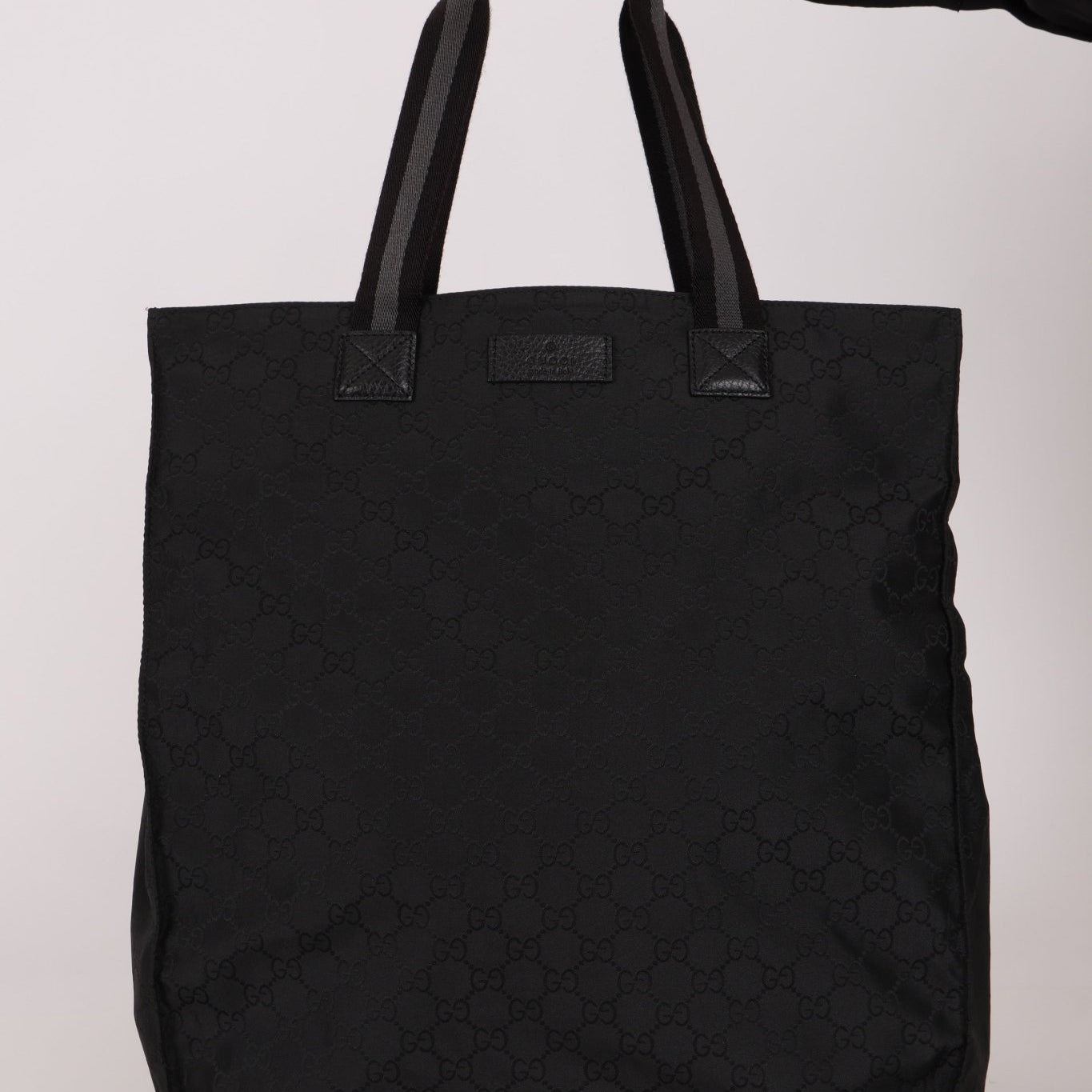 Gucci GG Nylon Shadow Web Shopping Tote - FashioNica