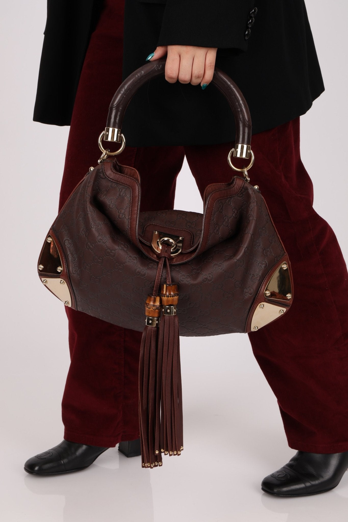 Gucci GG Signature Medium Babouska Indy Hobo - FashioNica