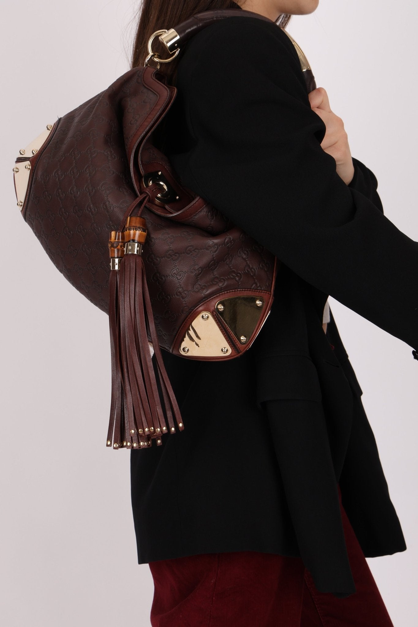 Gucci GG Signature Medium Babouska Indy Hobo - FashioNica