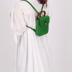 Gucci Green Bamboo Turnlock Vertical Top Handle 3 Way Bag - FashioNica