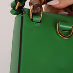 Gucci Green Bamboo Turnlock Vertical Top Handle 3 Way Bag - FashioNica